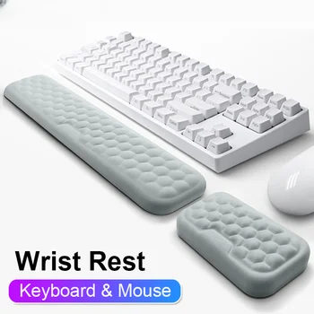 Новая накладка для защиты запястий мыши и клавиатуры с массажной текстурой Для компьютерных игр, клавиатура для ноутбука, Хлопковая подставка для мыши с памятью