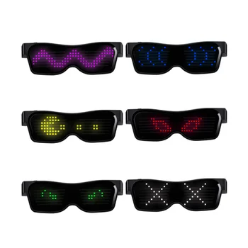 Новые вечерние светодиодные очки, Диско-бар, Винный бар, Динамические мигающие светодиодные очки, рейвы, приложение Bluetooth, Настраиваемая подсветка, зарядка через USB