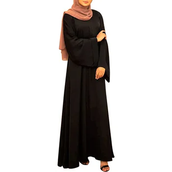 Новый Пакистанский Мусульманский Женский Длинный халат, Турецкая Исламская одежда для Леди, Скромное платье с Поясом, Ближний Восток, Теплая Абая, Осень-Зима