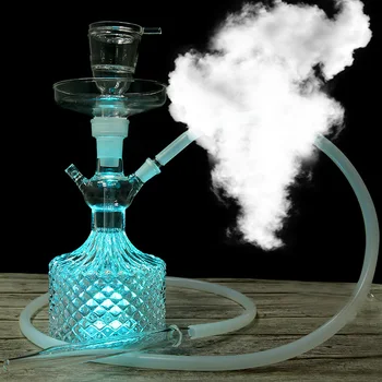 Новый Специальный Дизайн Led Art Glass Shisha Для Курения Кальяна Chicha Narguile Head Чаша для Табака Черный Силиконовый шланг Набор