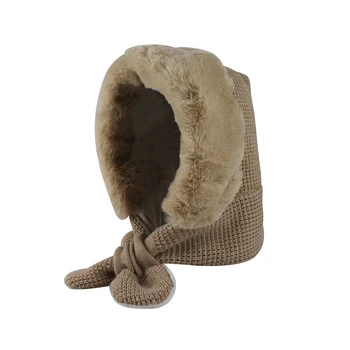 Осенне-зимняя защита ушей, теплый шарф, шапка, женская плюшевая милая зимняя шапка с защитой от холода, уличная зимняя шапка