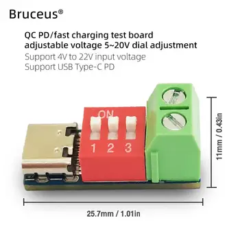 Пусковая плата PD QC-Приманка Быстрая Зарядка USB Type-C до 12 В Высокоскоростное зарядное устройство Модуль повышения мощности подачи