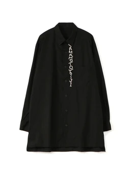 Рубашка унисекс с вышивкой буквами алфавита, черная рубашка оверсайз yohji yamamotos homme, топы Owens для мужчин, рубашки и блузки