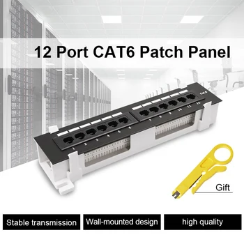 Сетевой Набор инструментов 12-Портовая Коммутационная Панель Cat6 Keystone LAN Сетевой Адаптер Кабельный Разъем RJ45 Сетевое Настенное Крепление Кронштейн для стойки