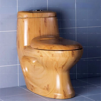 Сифон с принтом из натурального дерева, керамический унитаз, унитаз цвета цельного дерева, соединенный унитаз, индивидуальный креативный туалет, туалетный столик, туалет
