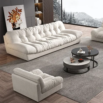 Современная гостиная, Раскладной диван-кровать, Большой Секционный Белый диван-Пуф, Простая Классическая Мебель для дома Divani Soggiorno
