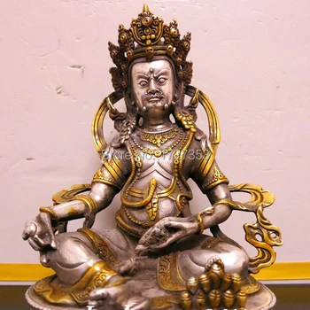 Тибетский буддизм, Желтая Джамбала, Бог богатства, бронзовая статуя Будды, Бодхисаттвы, может быть установлена в резервуаре ~