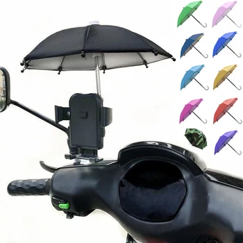 Универсальный держатель для мобильного телефона для мотоцикла, зонт от Солнца, Портативный Мини-зонтик из водонепроницаемого полиэстера, Аксессуары для украшения